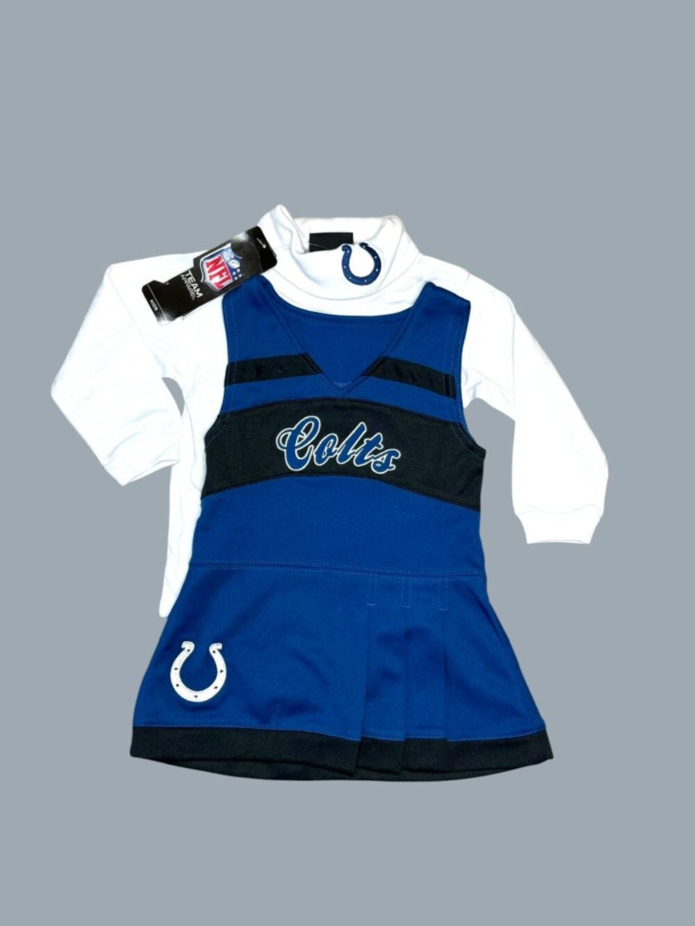 Indianapolis Colts Cheerleader Dress Set Embroidered Baby Toddler 12 mo NEW NWT